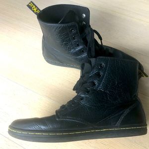 Black leather Dr. Martens shoes